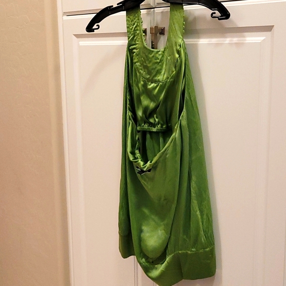 Gorgeous Green Beaded Silk Halter - Picture 3 of 3